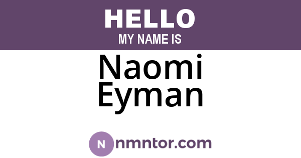 Naomi Eyman