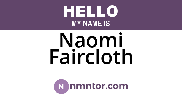 Naomi Faircloth