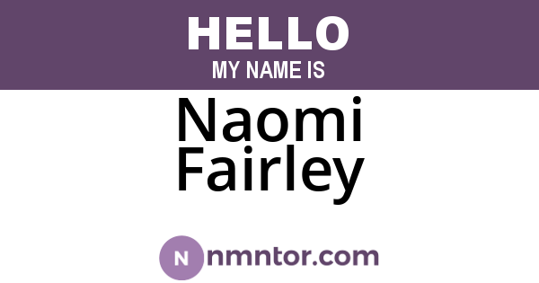Naomi Fairley