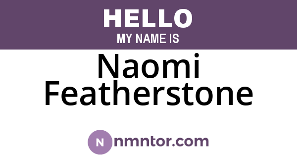 Naomi Featherstone