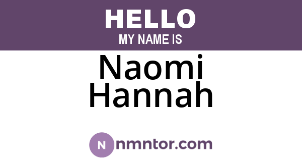 Naomi Hannah