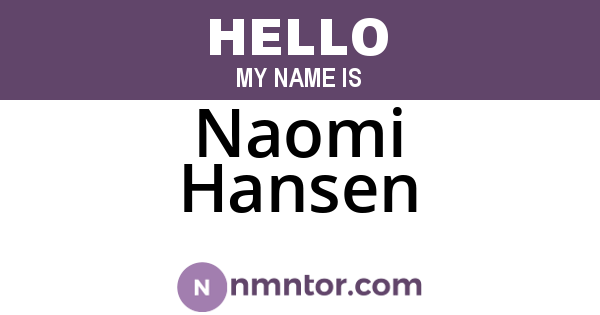 Naomi Hansen