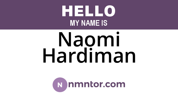 Naomi Hardiman