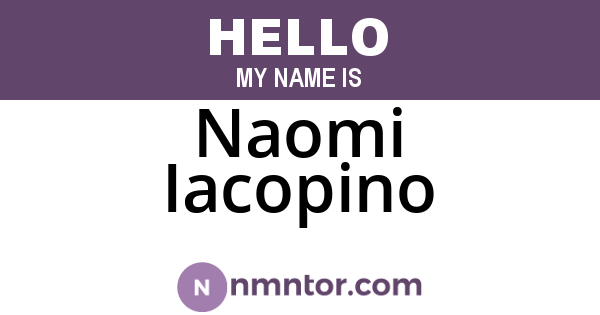 Naomi Iacopino