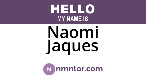 Naomi Jaques