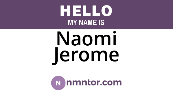 Naomi Jerome