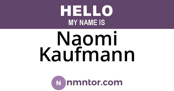 Naomi Kaufmann
