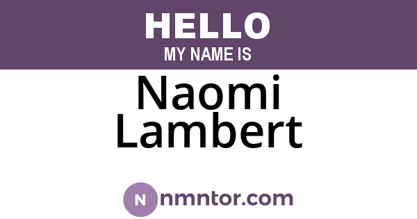 Naomi Lambert