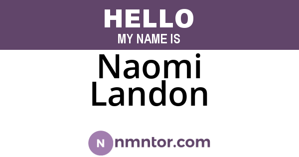 Naomi Landon