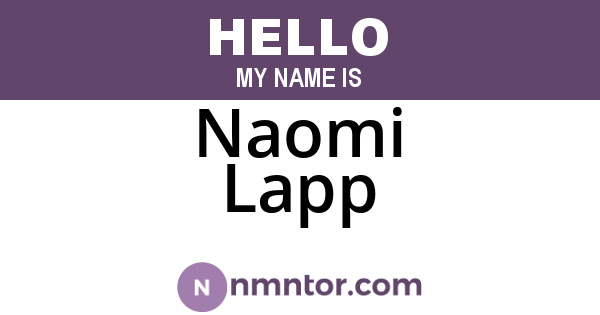 Naomi Lapp