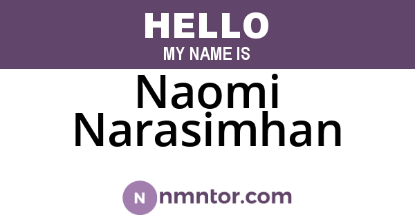 Naomi Narasimhan