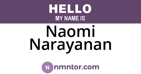Naomi Narayanan