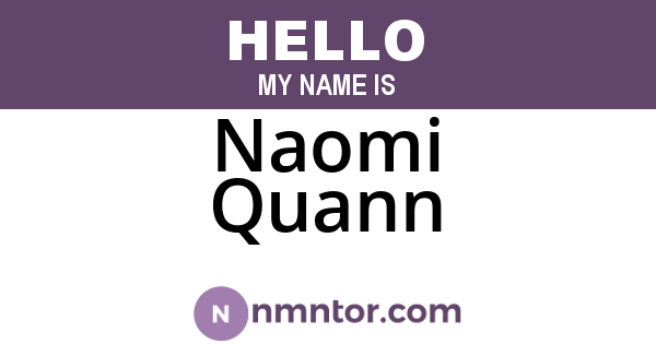 Naomi Quann