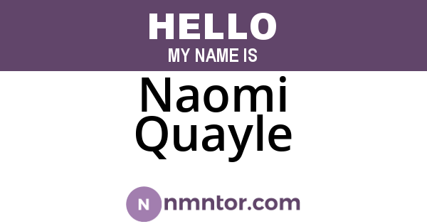 Naomi Quayle