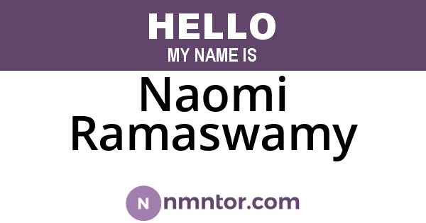 Naomi Ramaswamy