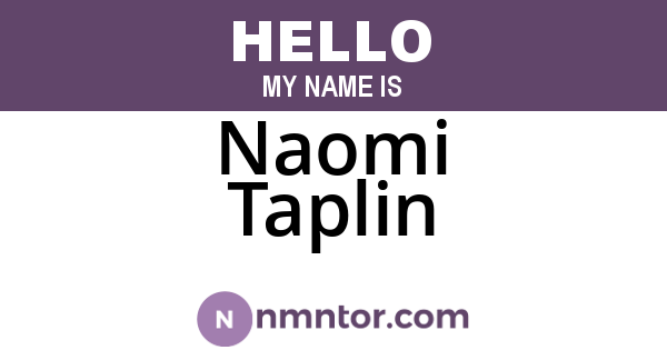 Naomi Taplin