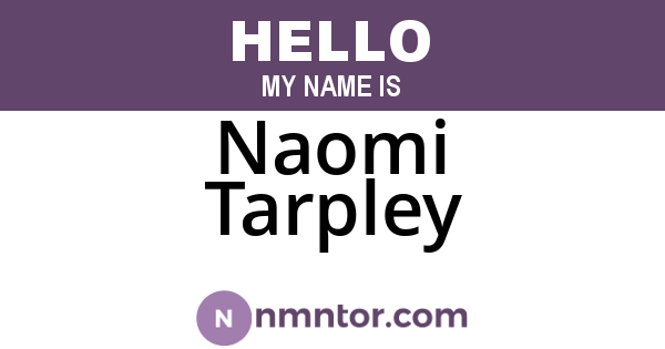 Naomi Tarpley