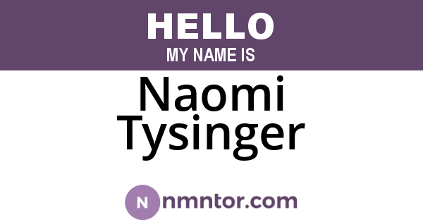 Naomi Tysinger