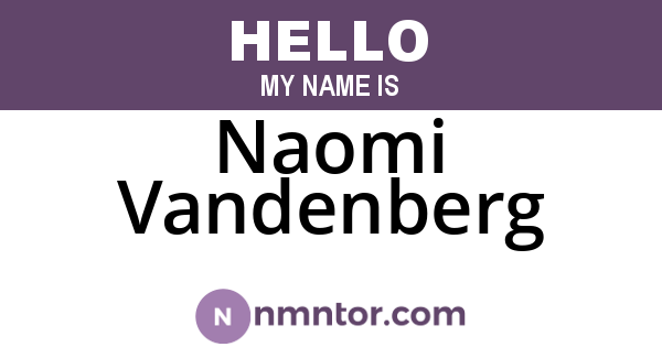 Naomi Vandenberg
