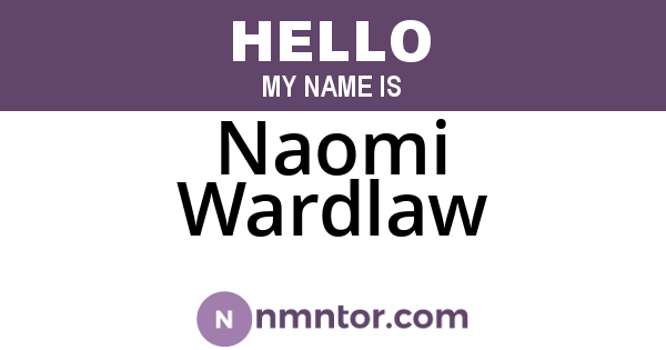 Naomi Wardlaw