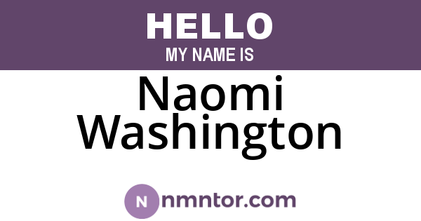 Naomi Washington