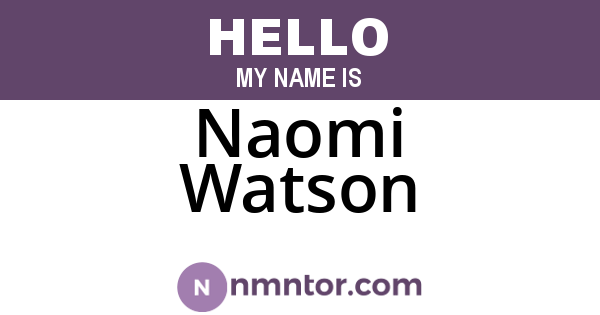 Naomi Watson