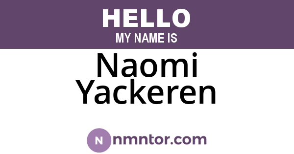 Naomi Yackeren