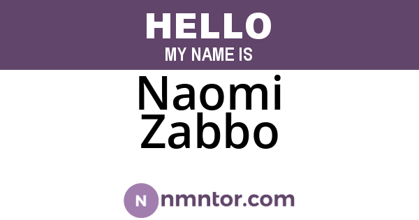 Naomi Zabbo