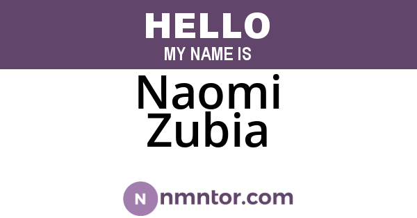 Naomi Zubia