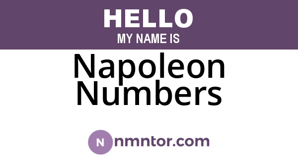 Napoleon Numbers