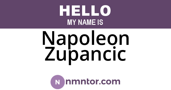 Napoleon Zupancic