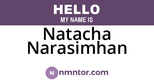 Natacha Narasimhan