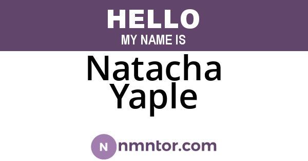 Natacha Yaple