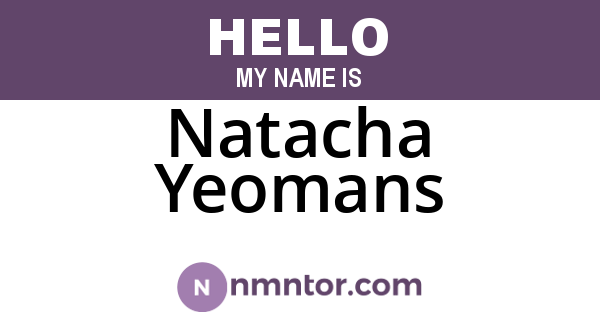 Natacha Yeomans