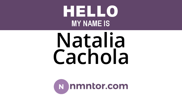 Natalia Cachola