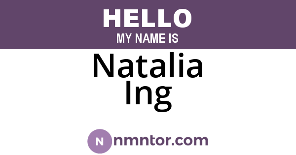 Natalia Ing