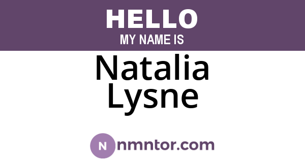 Natalia Lysne