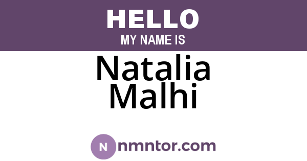 Natalia Malhi