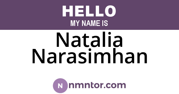 Natalia Narasimhan