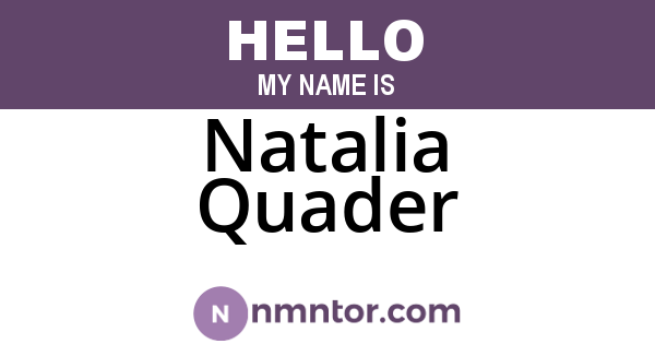Natalia Quader