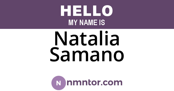 Natalia Samano