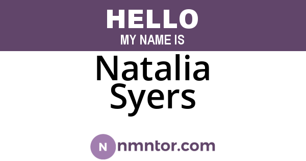 Natalia Syers