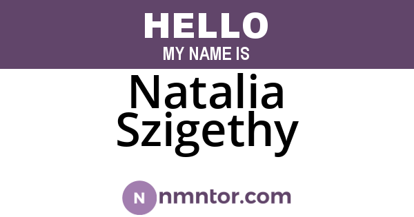 Natalia Szigethy