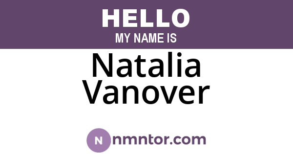 Natalia Vanover