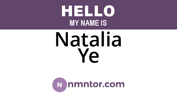 Natalia Ye