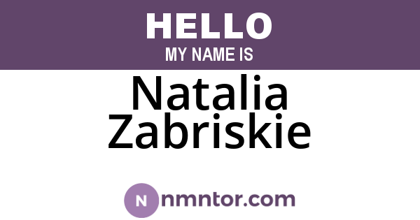 Natalia Zabriskie