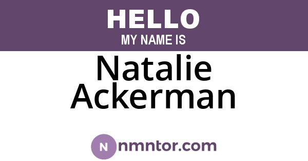 Natalie Ackerman