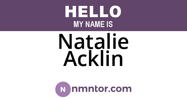 Natalie Acklin