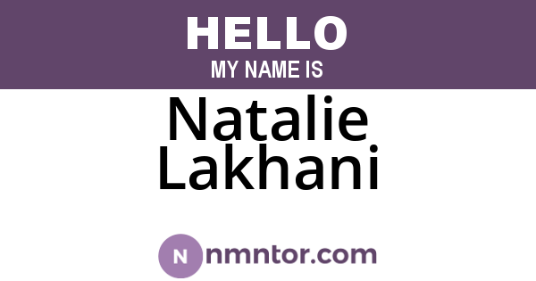 Natalie Lakhani