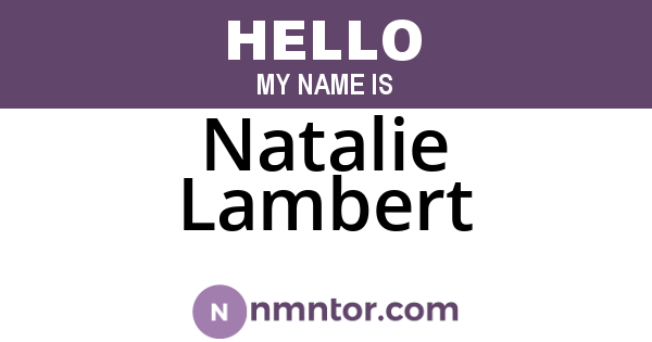Natalie Lambert
